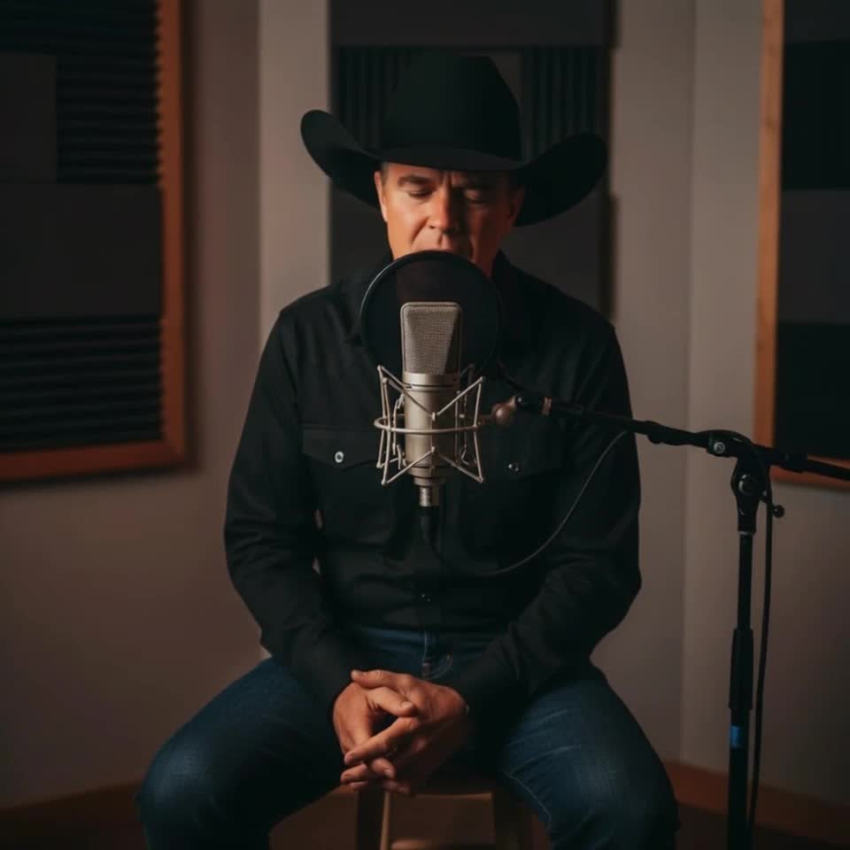 Wak Nakni recording music at a microphone